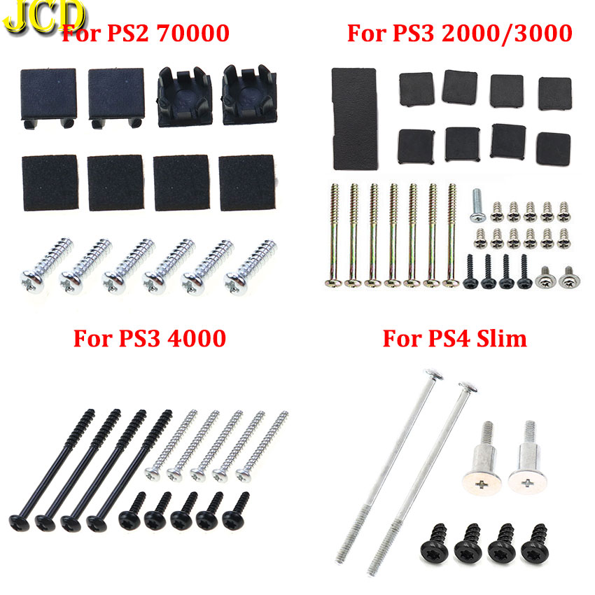 Party Games Ps3 - JCD สําหรับ PS4 Slim สกรูชุดสกรูชุดยางพลาสติกสีดําฟุตสําหรับ PS3