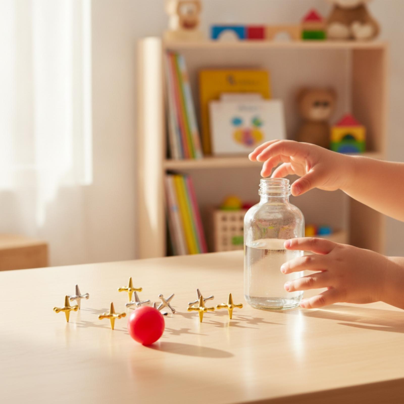 Party Games Easy Kids - เกมเมทัลแจ็คส์ คลาสสิคแจ็คส์พร้อมลูกบอล เกมแจ็คส์ที่เรียนรู้ได้ง่ายสำหรับเด็ก ครอบครัว และงานปาร์ตี้