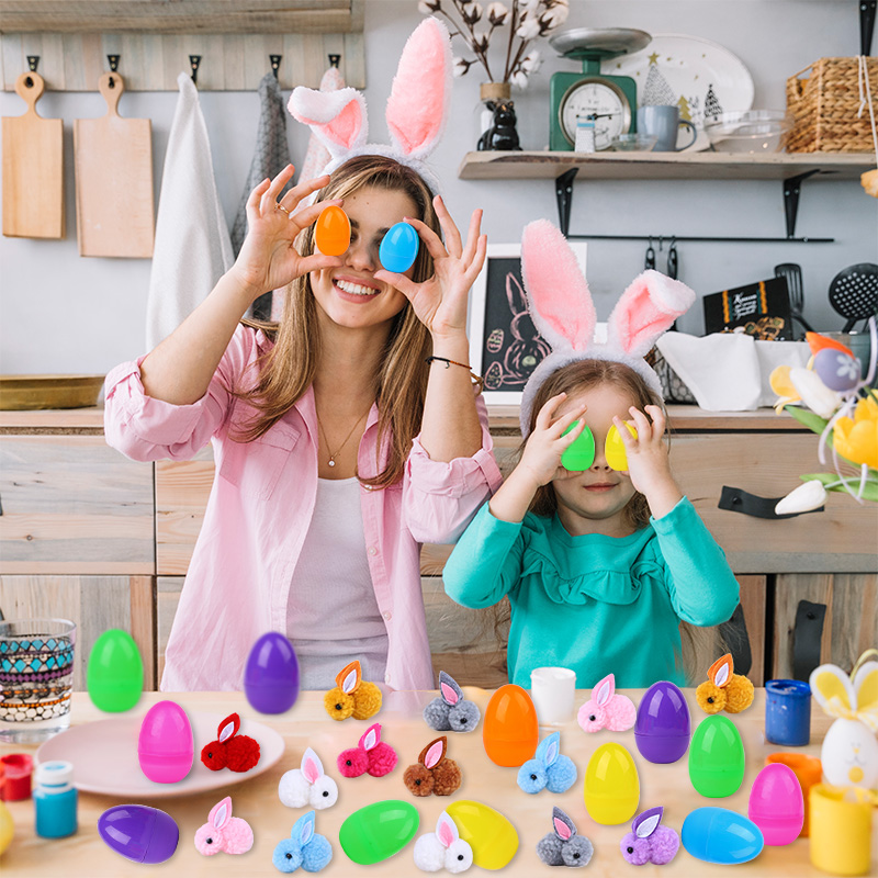 Party Games Easter Egg - ไข่อีสเตอร์น่ารัก 24 ชิ้น พร้อมตุ๊กตากระต่าย สำหรับเด็ก ใช้ในงานวันเกิด