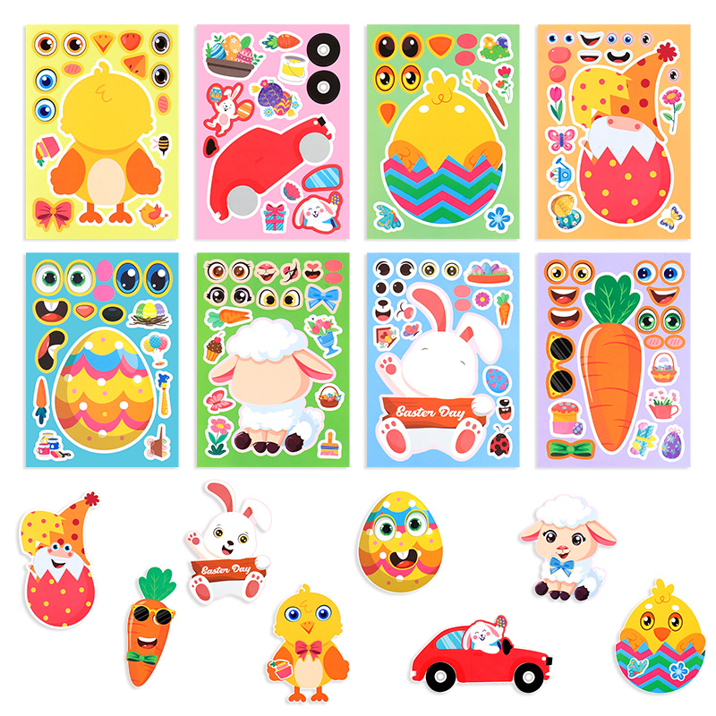 8-24pcs อีสเตอร์สติกเกอร์ปริศน - Party Games Easter Egg บทวิจารณ์และราคา